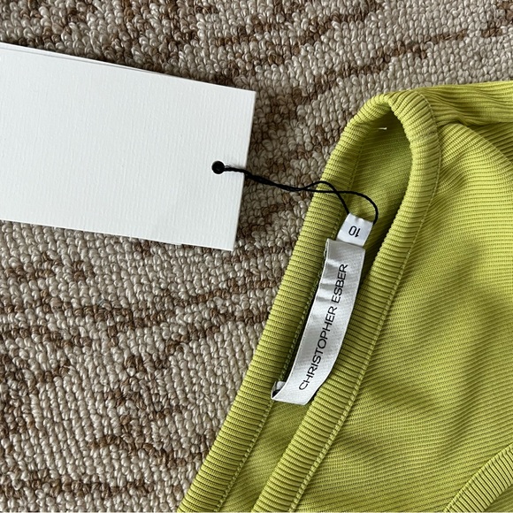 Ribbed yellow Christopher Esber crop top NWT - Picture 3 of 4